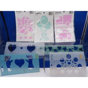 Assorted Craft Stencils Set Of 8- Includes 3 NOS Wangs International Inc. Heart